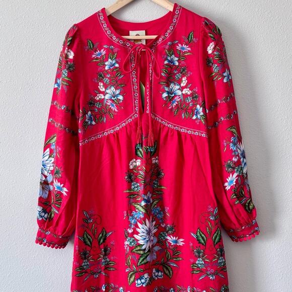 NWT FARM RIO Red Sweet Bloom Bouquet Midi Dress - Size XS - Picture 5 of 11